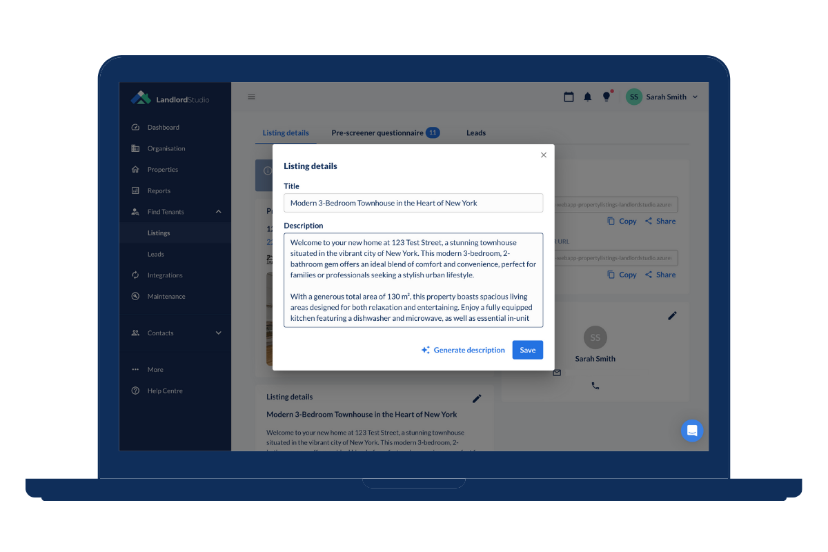 AI rental property listing description generator